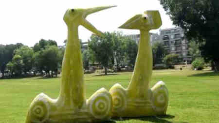 Esculturas curiosas no Parque das Abadias na Figueira da Foz