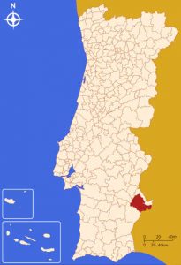 Localização do Concelho de Moura no mapa de Portugal