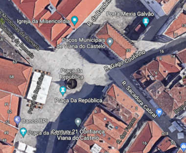 Vista de satélite da Praça da República